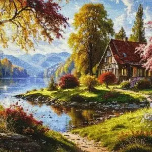 تابلو فرش منظره
