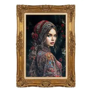 تابلو فرش دستباف دختر آذری