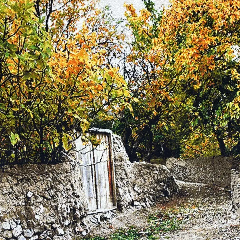 تابلو فرش دستباف کوچه باغ