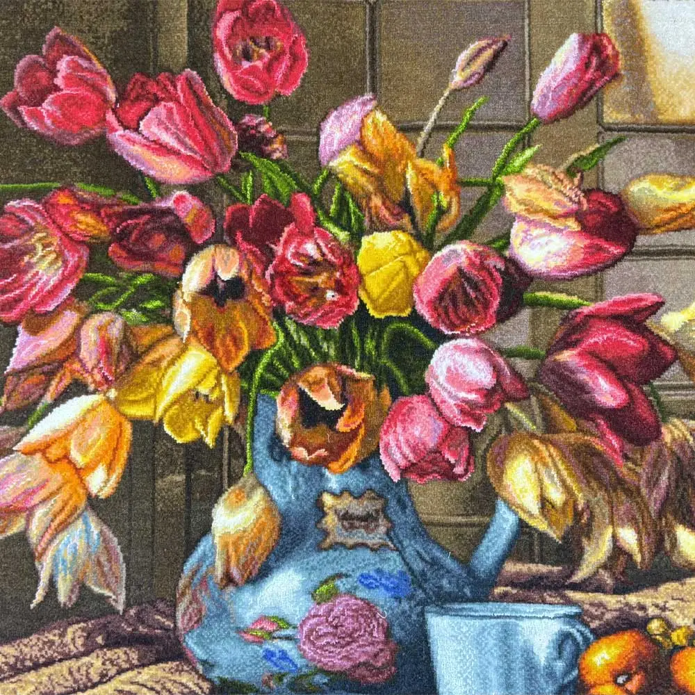 تابلو فرش دستباف گل سایه