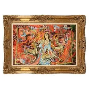 تابلوفرش دستباف مینیاتور طرح گرمای عشق